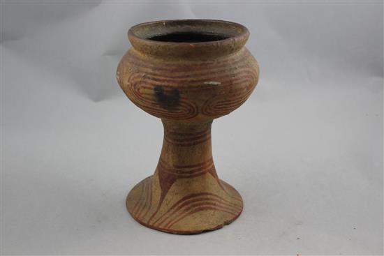 A Bam Chiang pottery goblet, Thailand, 4th century AD, 19.5cm